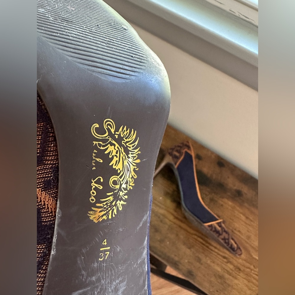 Ruby Shoo Navy/Orange Geometric Pattern U.S. Size… - image 4